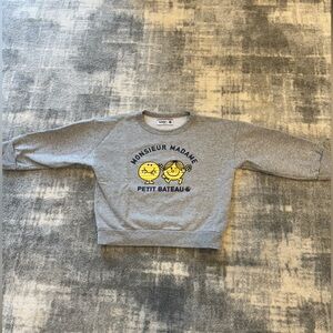 Petit Bateau Kid Gray Fleece Mr Men Little Miss Sweatshirt 5ans